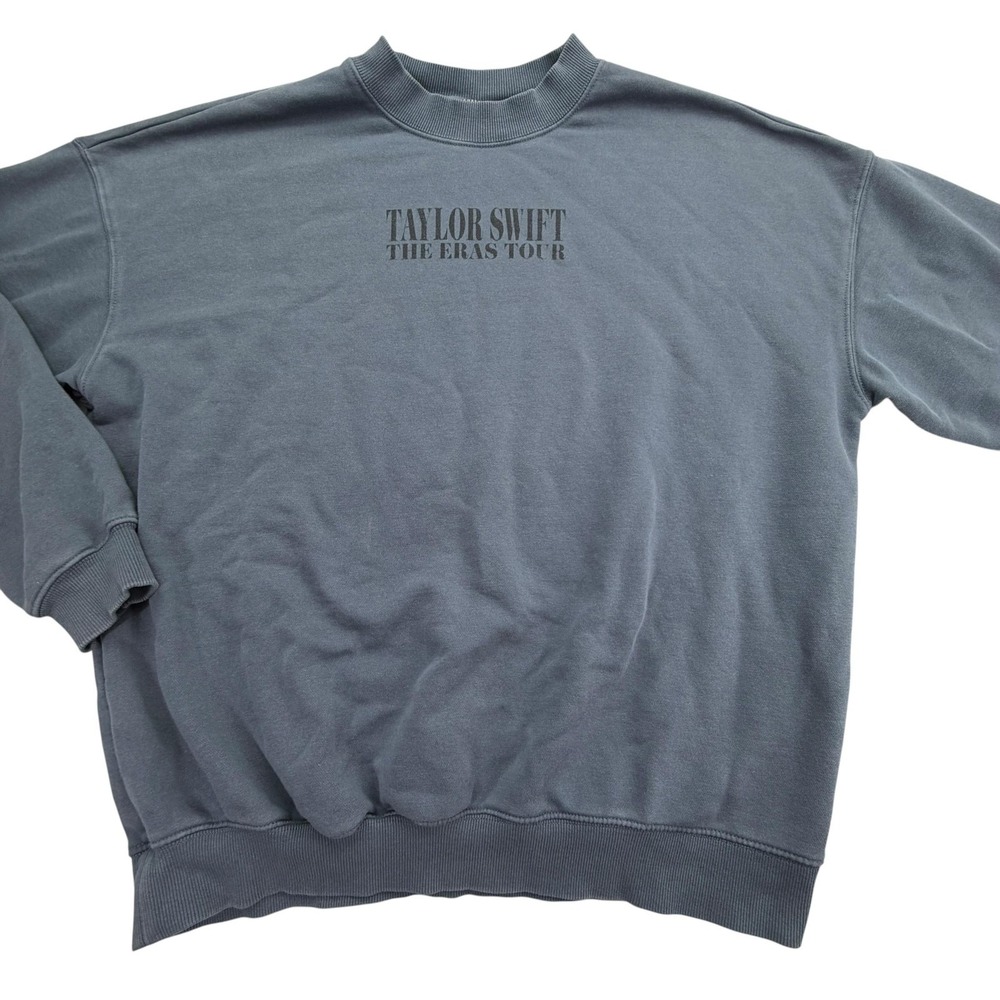 Taylor Swift Sweatshirt Mens M Blue Eras Tour Official Crewneck Graphic Pullover